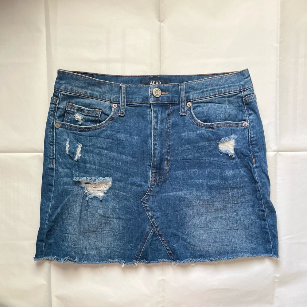 Aero High Rise Denim Mini Skirt